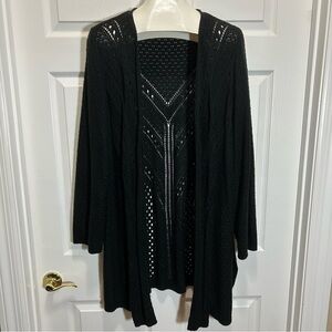 United States Sweaters Lace Knit Black Cardigan
